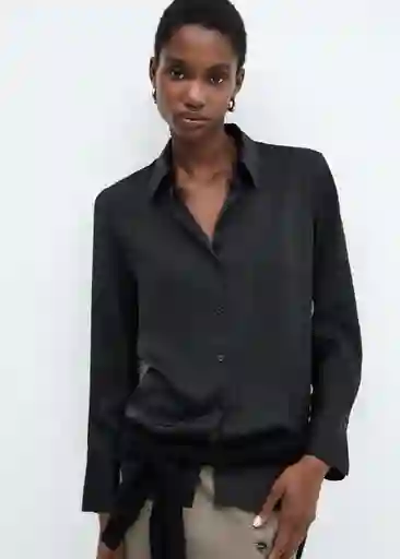 Camisa Ideale Negro Talla XS Mujer Mango