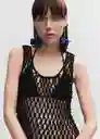 Top Sarea Negro Talla L Mujer Mango