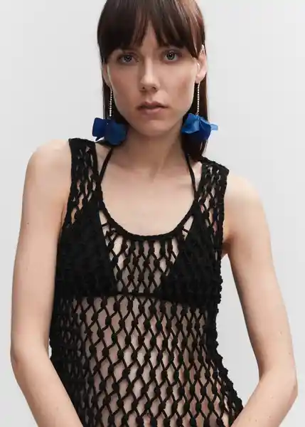 Top Sarea Negro Talla L Mujer Mango
