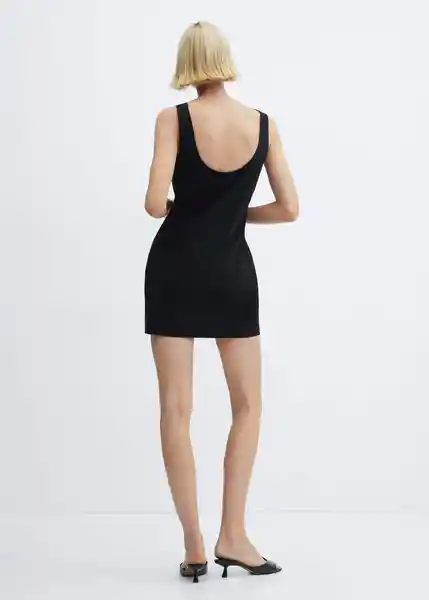 Vestido Bengala Negro Talla L Mujer Mango