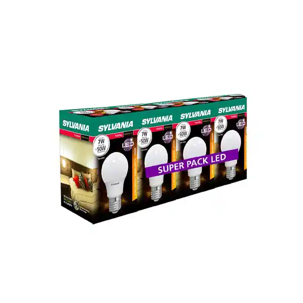 Sylvania Set Bombillo Led 7W Setx4 Luz Cálida