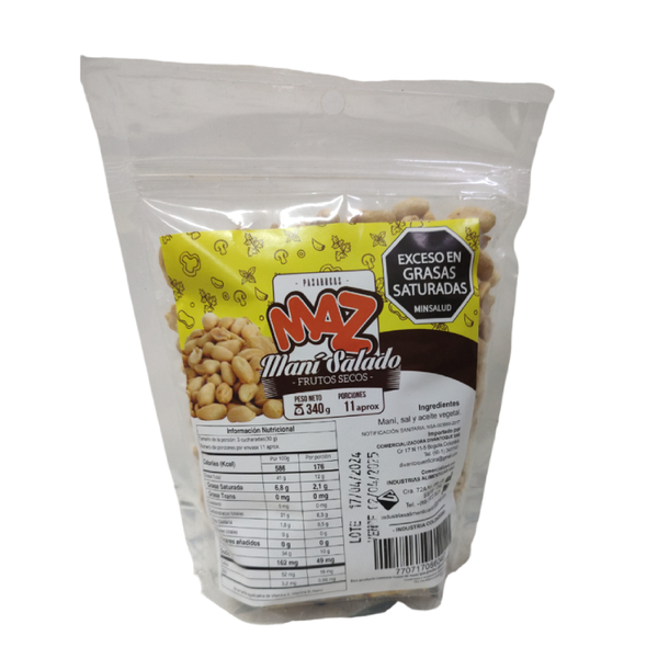 Maz Snack Maní Con Sal 340 g