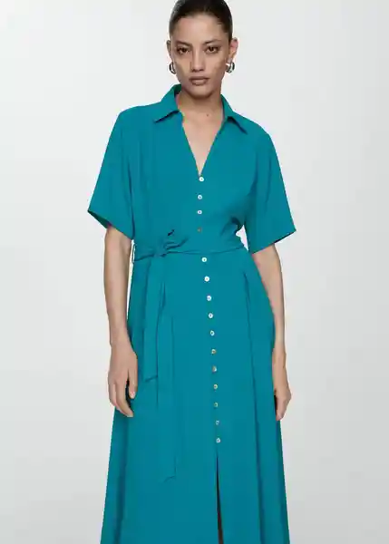 Vestido Bubble-a Verde Talla XS Mujer Mango