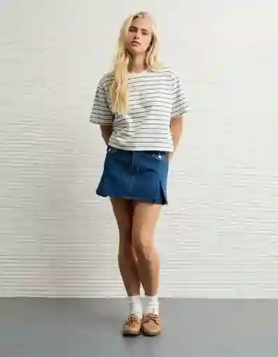 Falda Mujer Azul Talla 4 5190540 American Eagle
