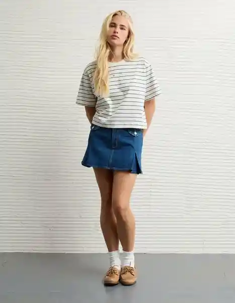 Falda Mujer Azul Talla 4 5190540 American Eagle