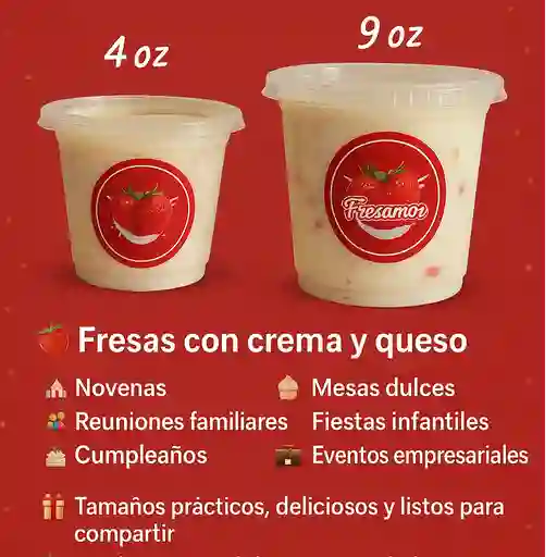 Fresas con crema evento 9 oz