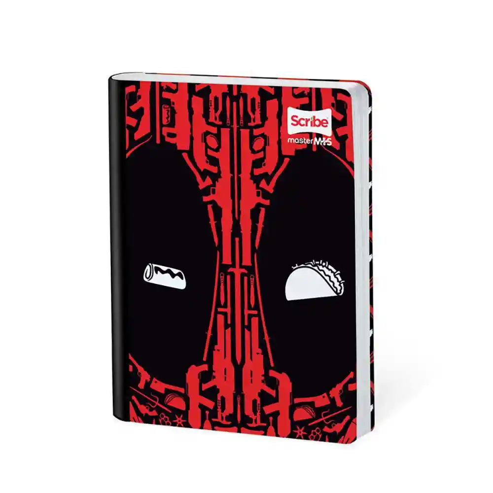 Cuaderno Deadpool Master Mas Rayado 100 Hojas Cosido Scribe