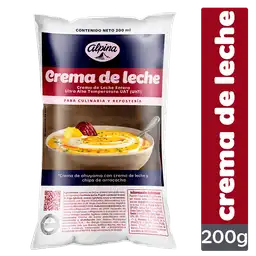 Crema de Leche Alpina Bolsa 200ml