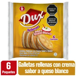 Dux Galletas Tipo Sándwich con Crema Sabor a Queso Blanco