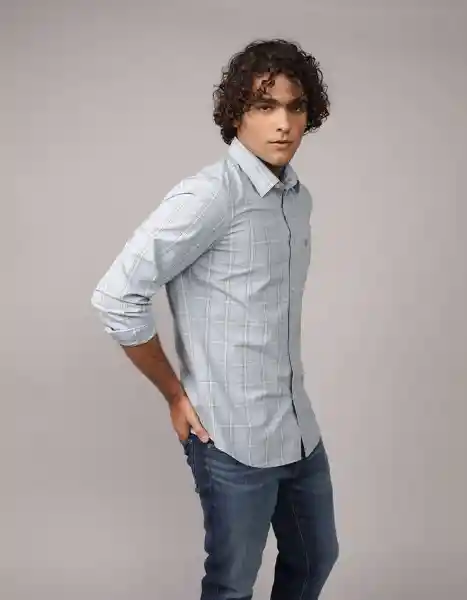 Camisa Hombre Azul Talla Large 2722403 American Eagle