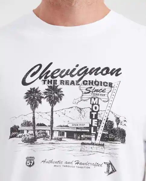 Camiseta Motel Graphic Masculino Blanco 0 Claro T L Chevignon