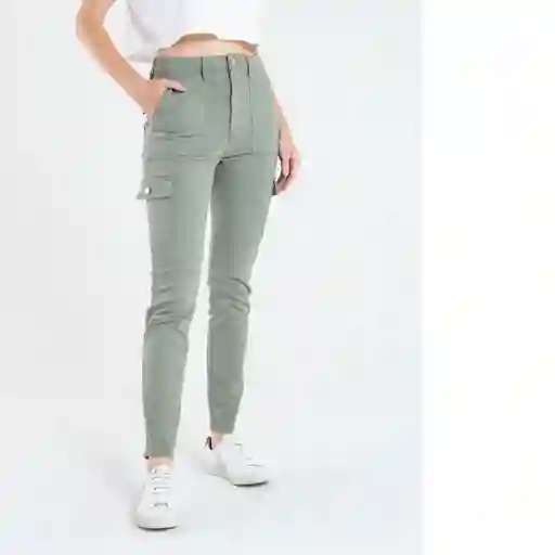  Pantalon Caxito Mujer Verde Agave Oscuro Talla 10 Naf-Naf 