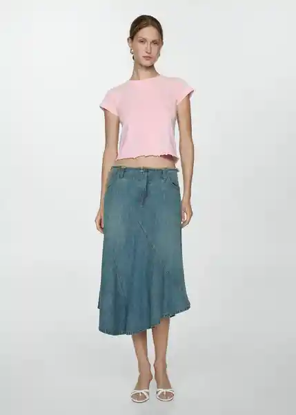 Camiseta Cenote Rosa Pastel Talla XS Mujer Mango