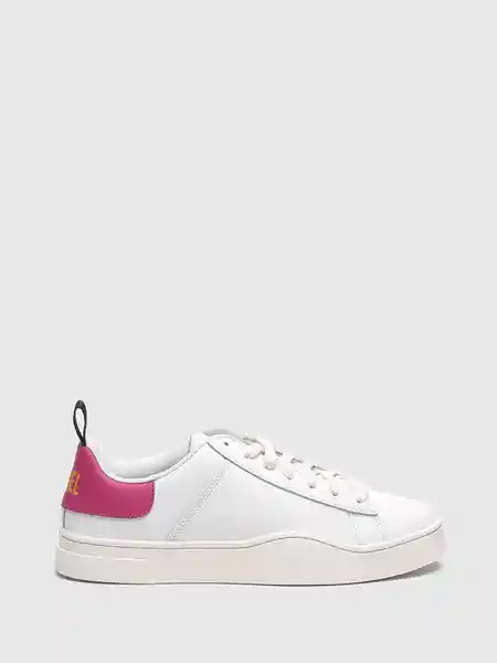 Diesel Tenis S-Clever Low Lace w Blanco/Rosado Talla 7