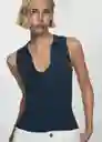 Top Moiso Navy Talla S Mujer Mango