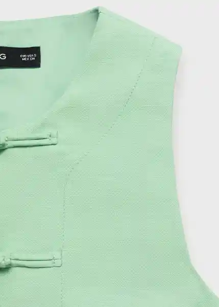 Chaleco Laguna Verde Pastel Talla S Mujer Mango