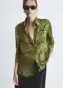 Camisa Robi Verde Talla M Mujer Mango