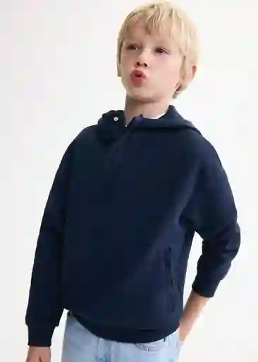 Buzo Sudadera Zipset Navy Talla 12 Niños Mango