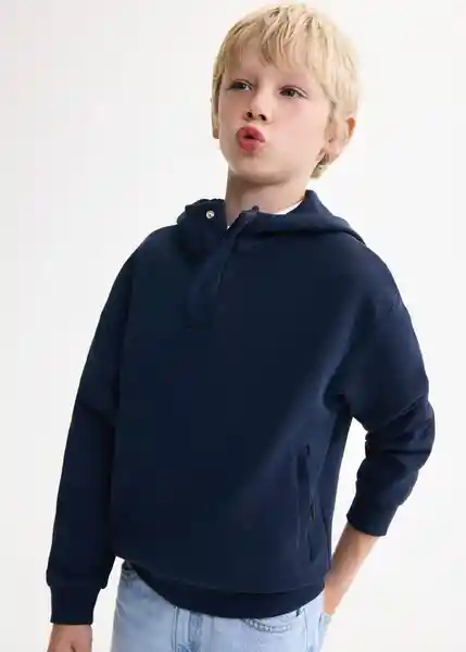Buzo Sudadera Zipset Navy Talla 12 Niños Mango
