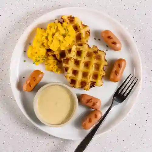 Gofres de Papa y Salchichas