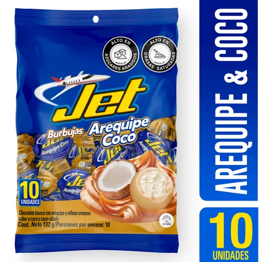 Jet  Burbujas de Chocolate Arequipe y Coco