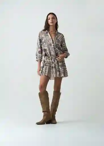 Vestido Amaur Mujer Crudo Marfil Claro Talla M 572G375 Naf Naf