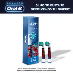 Oral-B Marvel Spider-Man Cabezal Redondo de Repuesto para Cepillo Eléctrico (+3 años) 2 Unidades