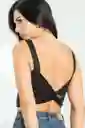 Crop Top Ssentials Color Negro Talla M Ragged