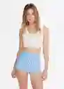 Short Riga Azul Talla S Mujer Mango