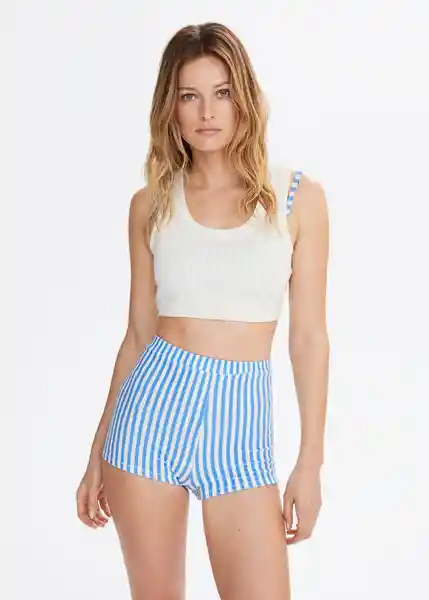 Short Riga Azul Talla S Mujer Mango