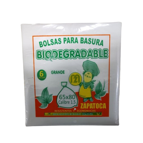 Zapatoca Bolsa Basura Blanca Grande 65 x 80 6 und