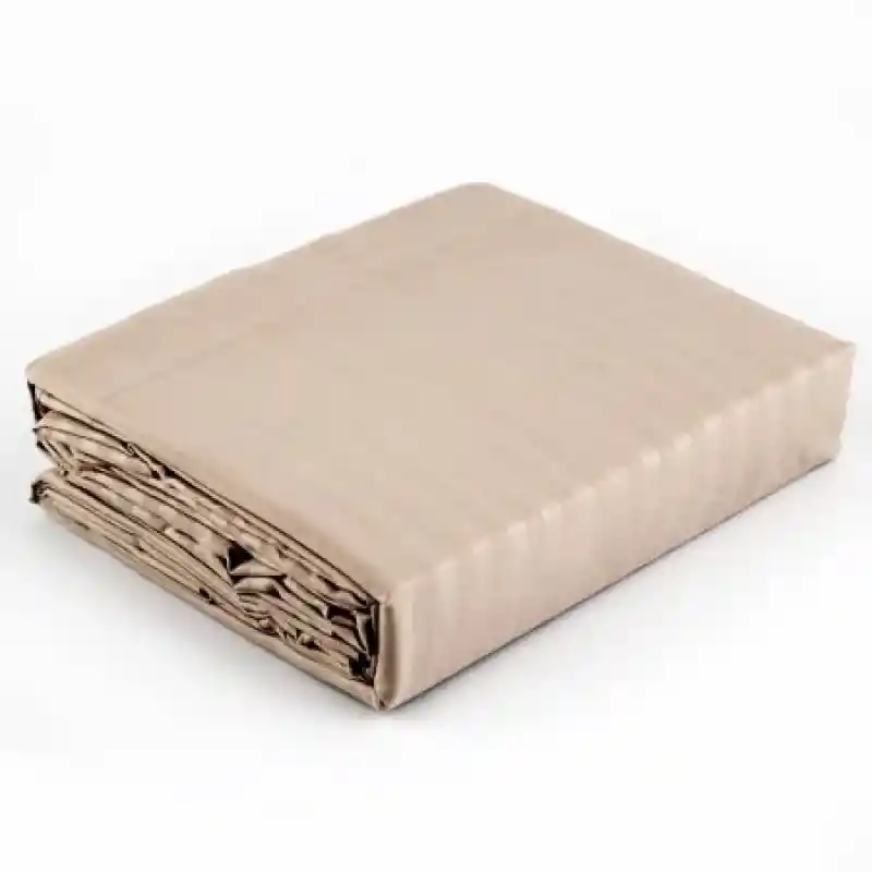 Sábanas Stripes Para Cama Sencilla. 100% Poliéster. Incluye: Funda 50 x 75  cm. 1 Und + Sábana Ajustable 100 x 190+25  cm. 1 Und + Sábana Plana 150 x 240  cm. 1 Und. Color: Taupe. Marca: Expressions. Sku 207168