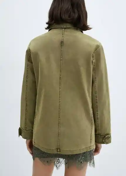 Sobrecamisa Caracas Khaki Talla XS Mujer Mango