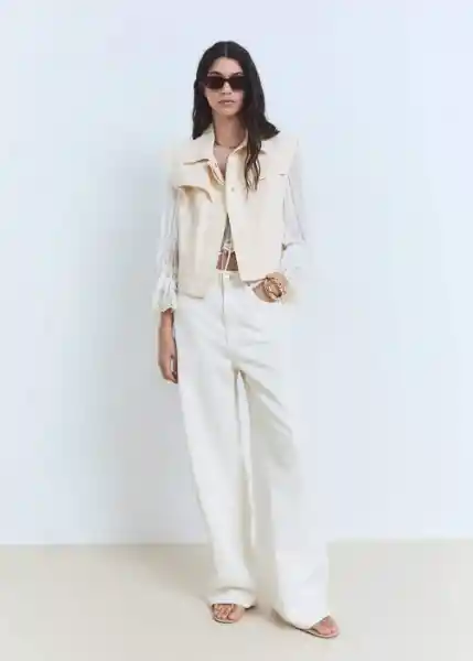 Chaleco Erin Crudo Talla XS Mujer Mango