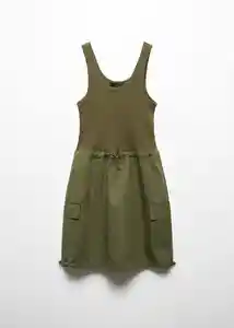 Vestido Morrone Khaki Talla XS Mujer Mango