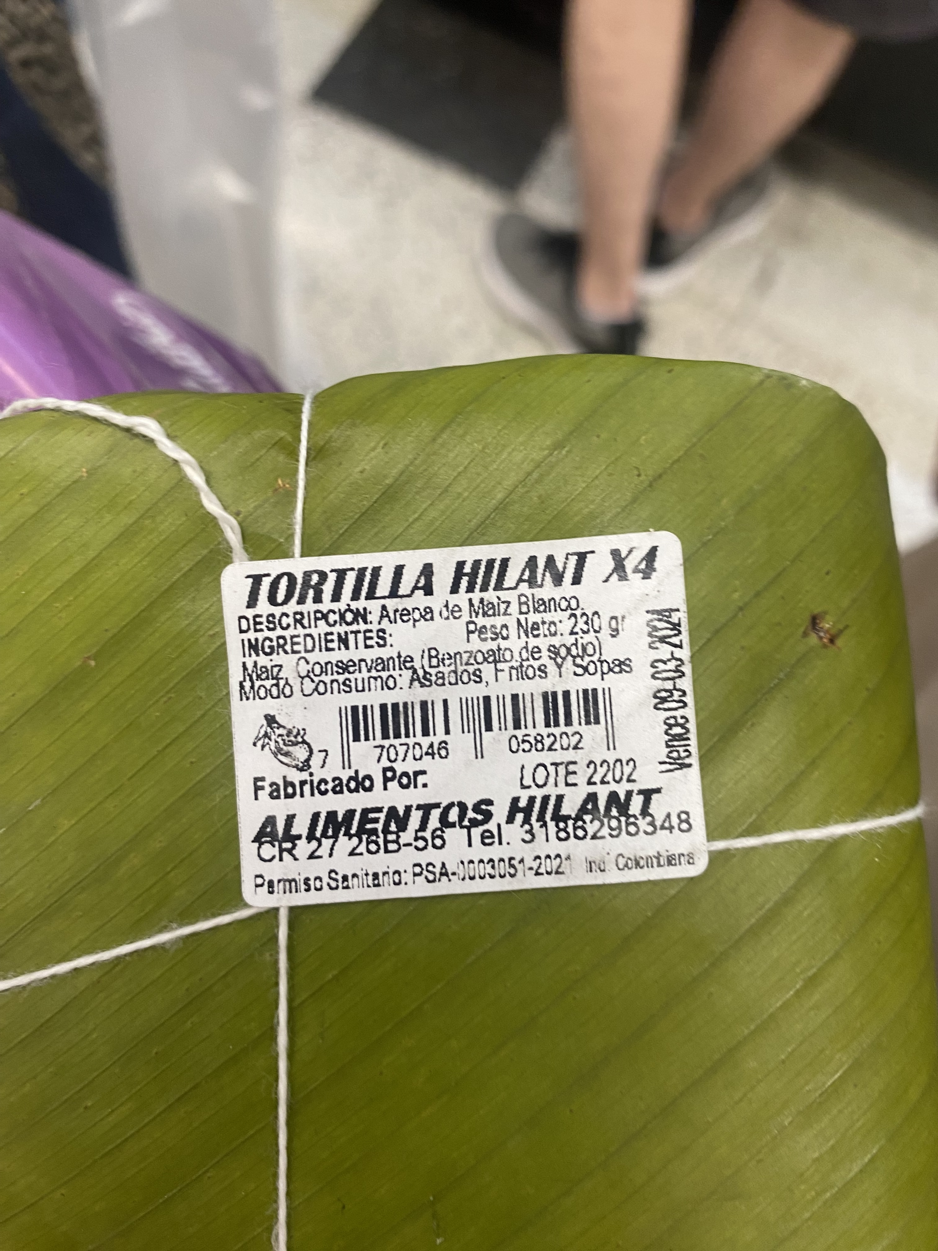 Tortilla Arepa de Maiz Blanco 160 g