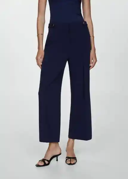 Pantalón Gioia Navy Talla 42 Mujer Mango