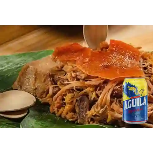 Combo lechona kilo + cerveza aguila lta