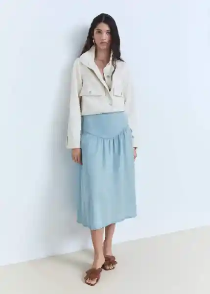 Falda Haley Tejano Medio Talla S Mujer Mango
