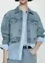 Chaqueta Cazadora Amy Tejano Medio Talla XS Mujer Mango