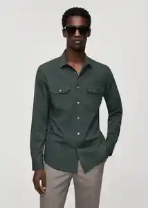 Camisa Rota Khaki Talla M Hombre Mango