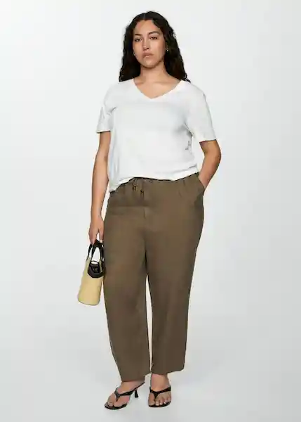 Camiseta Linito Negro Talla S Mujer Mango