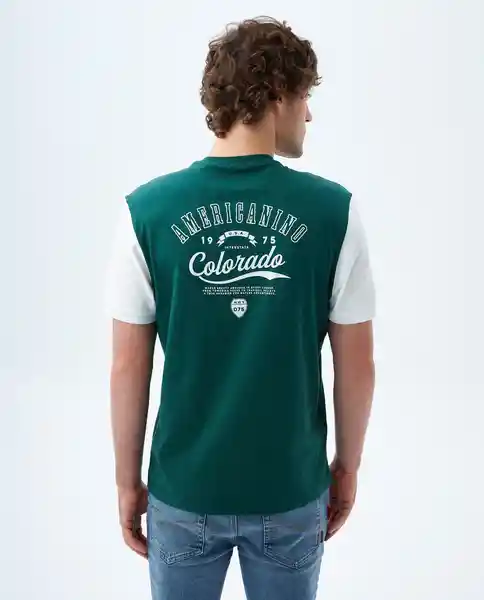 Camiseta Hombre Verde Talla M 849F009 Americanino