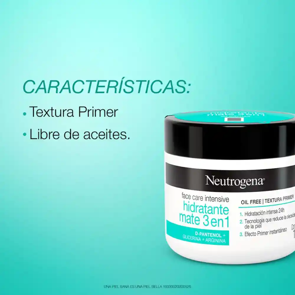 Crema Hidratante Facial Mate 3 en 1 Neutrogena Face Care Intensive D Pantenol 100g