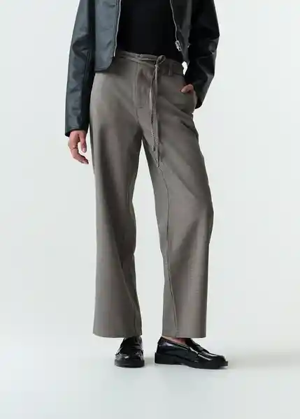 Pantalón Mujer Gris Elefante Medio Talla 8 533G057 Naf Naf
