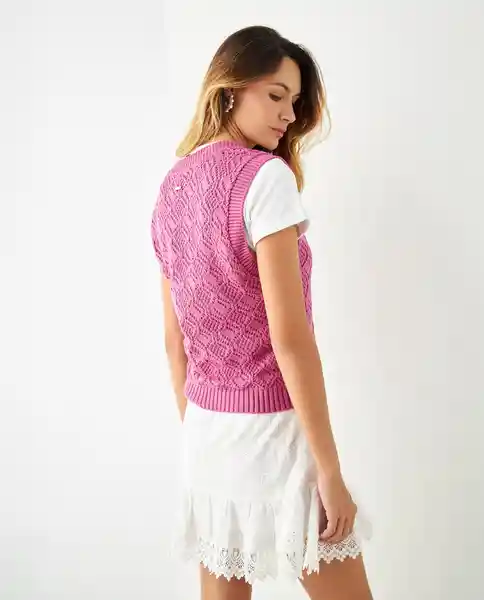 Chaleco Tejido Rosa Talla L 162126 661F105 Esprit