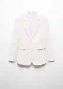 Blazer Americana Iguana Blanco Talla M Mujer Mango