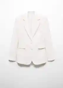 Blazer Americana Iguana Blanco Talla M Mujer Mango