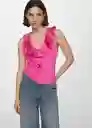 Top Popelín Fucsia Talla 24 Mujer Mango