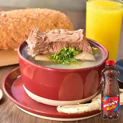 Combo Caldo de Costilla + Pony Malta 350 ml